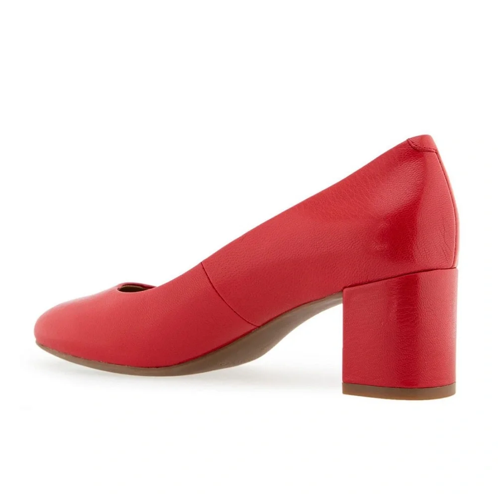 Aerosoles Ebel Dress Mid Heel Pumps- Red - Size 9W Wide Width